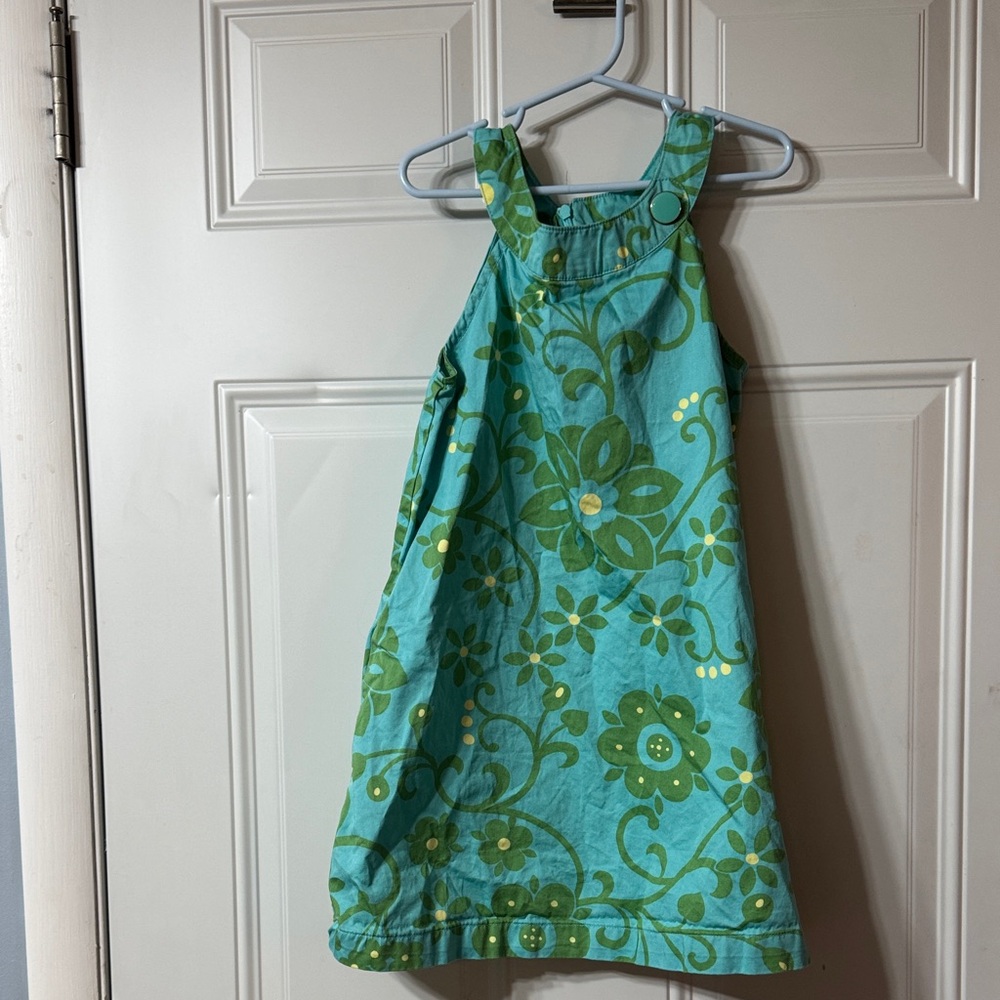 GAP Kids Green Floral Dress with pockets